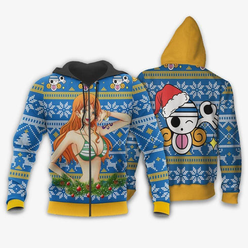 Divesart - Nami Ugly -joulupusero ja -huppari, yksilölliset One Piece -anime-joululahjat